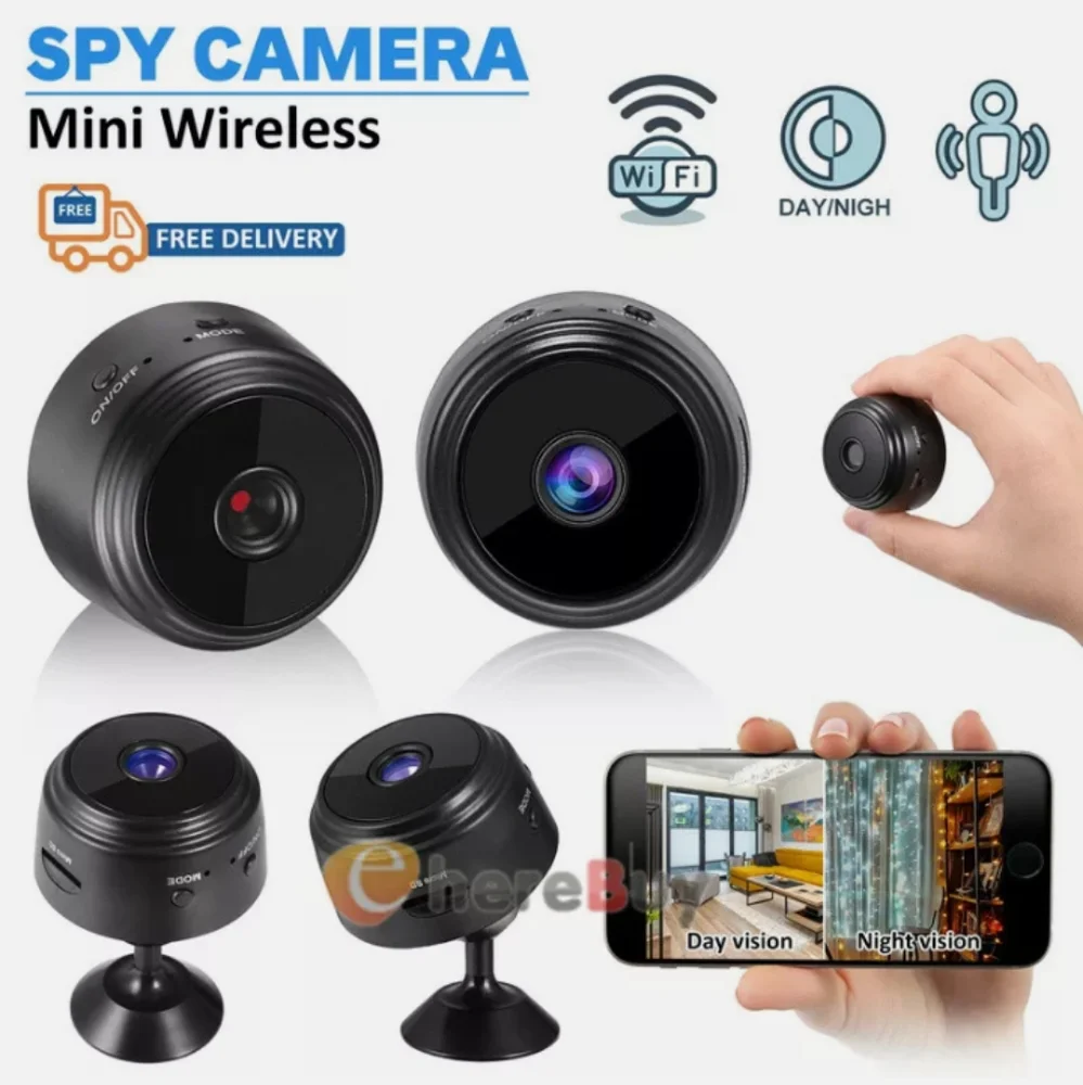 Upgraded Spy Cam HD Camera w/WiFi Model A9 WiFi Camera Free App, Dash camera